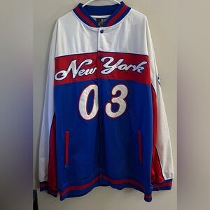 90s Vintage Y2K Gido New York 03 Blue & Red Men’s Bomber Jacket Streetwear Sport